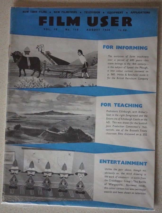 FILM USER magazine side cover Issue 118  August 1956