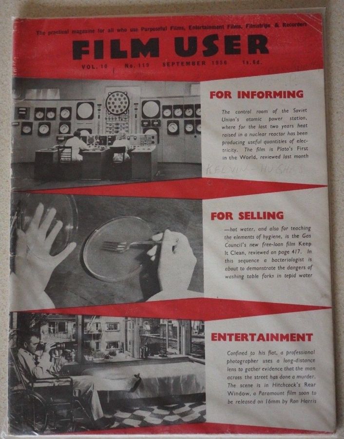 FILM USER magazine side cover Issue 119  September 1956