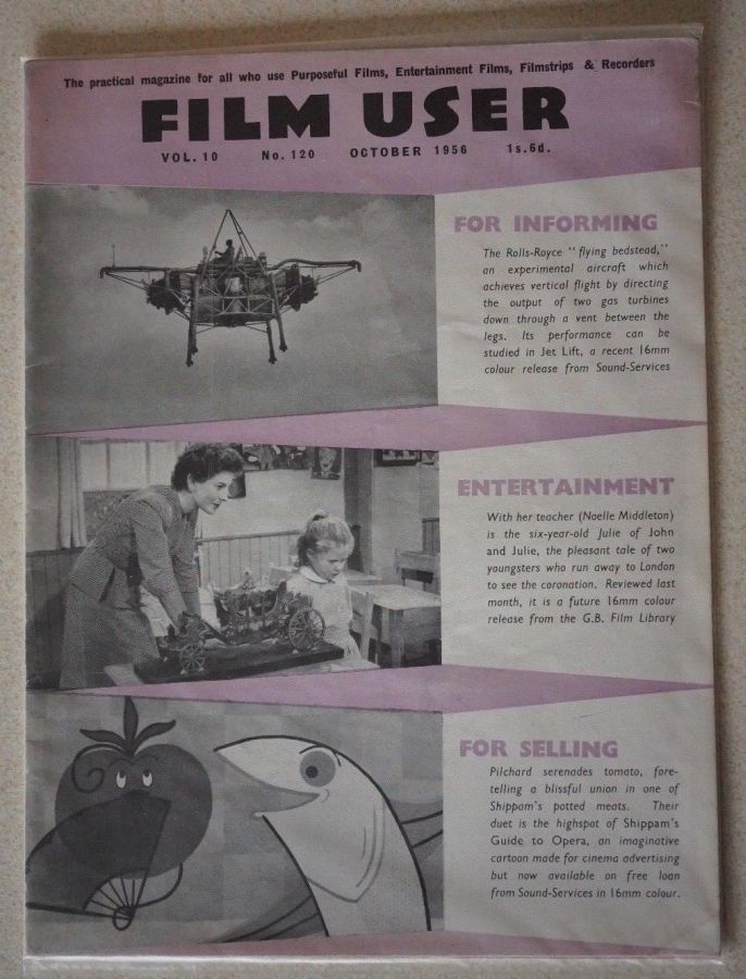 FILM USER magazine side cover Issue 120  October 1956