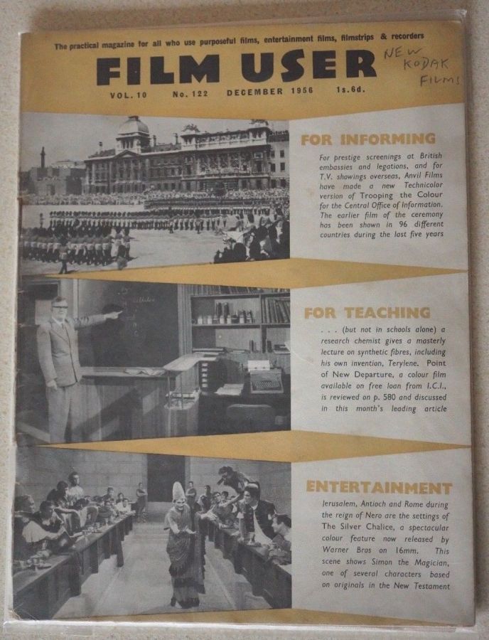 FILM USER magazine side cover Issue 122  December 1956