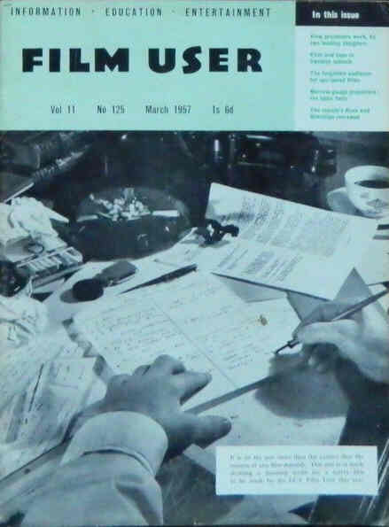 FILM USER magazine side cover Issue 125 March 1957