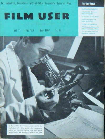 FILM USER magazine side cover Issue 129 July 1957