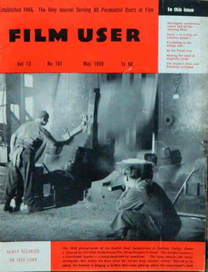 FILM USER magazine side cover Issue 151 May 1959