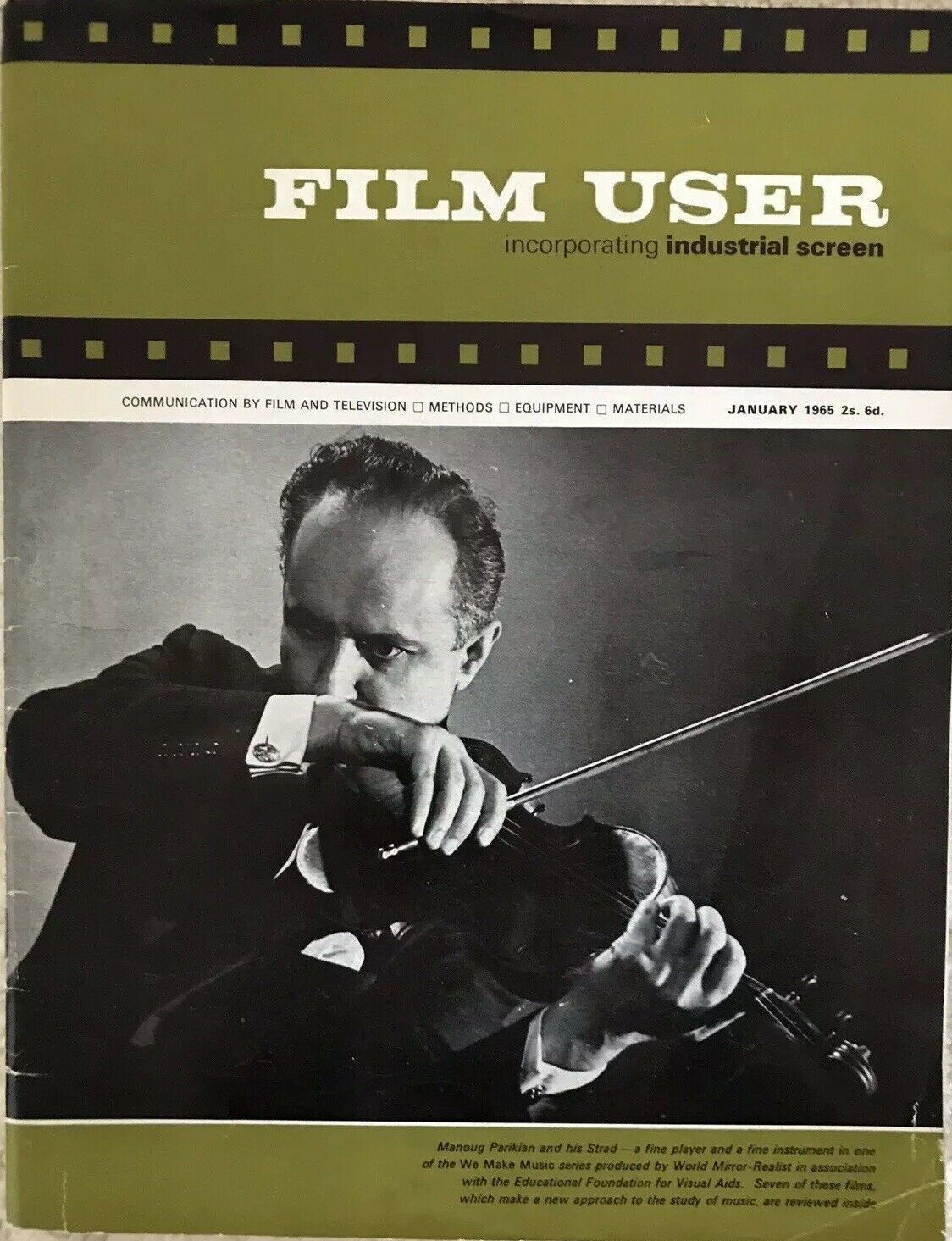 FILM USER magazine side cover  January 1965