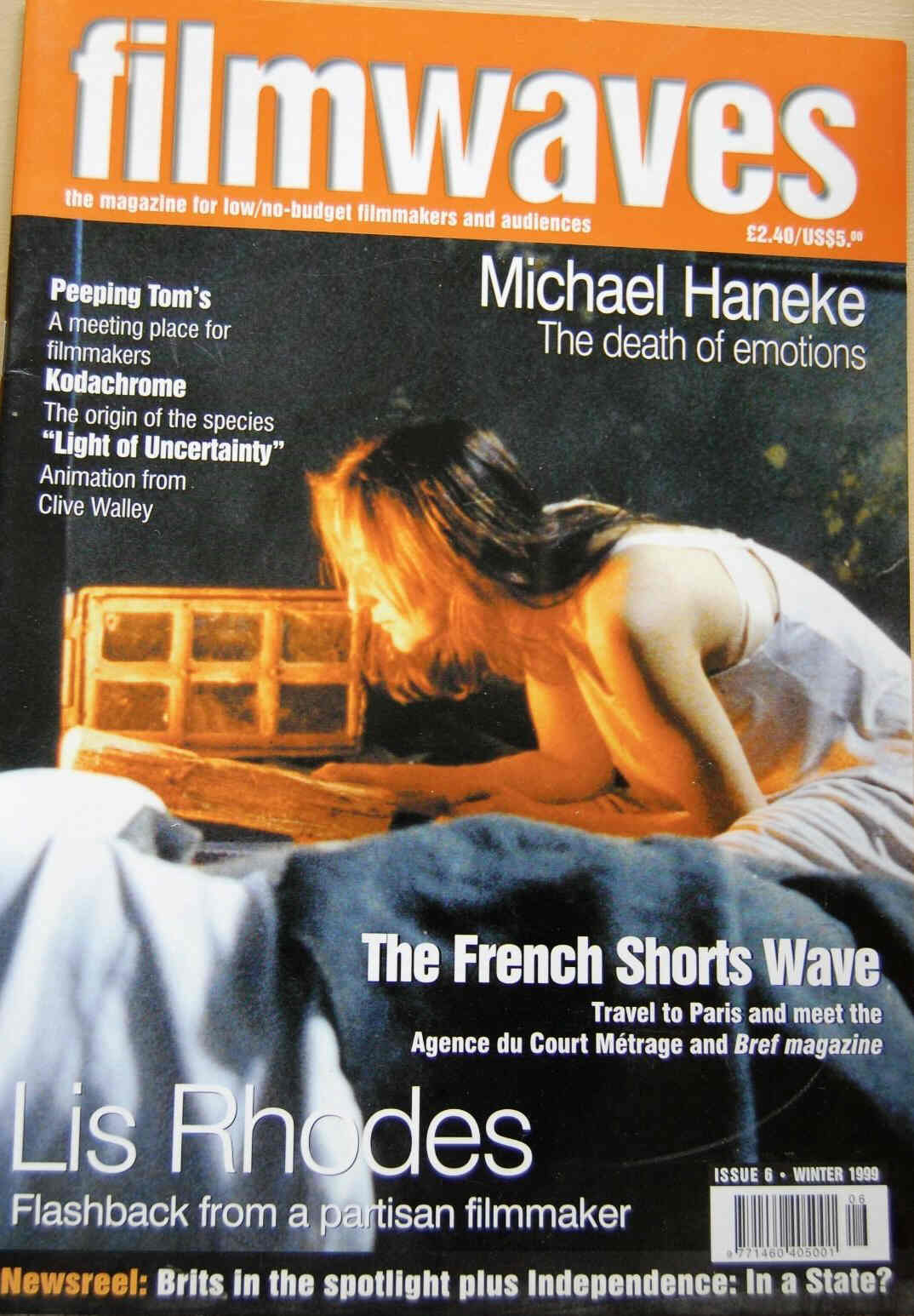FILMWAVES magazine side cover Issue 6 Winter 1998