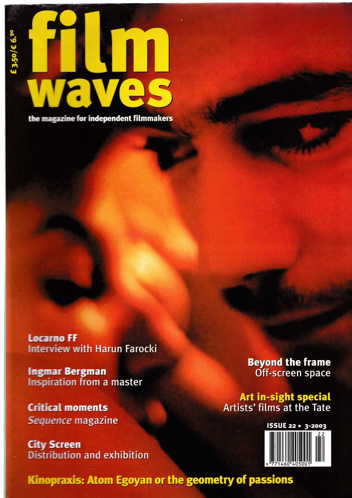 FILMWAVES magazine side cover Issue 22 October 2003