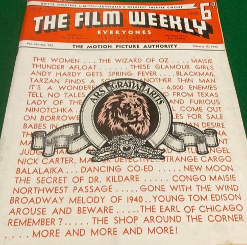 FILM WEEKLY (AUSTRALIA) magazine side cover  Vol 39 No  702 15 February 1940