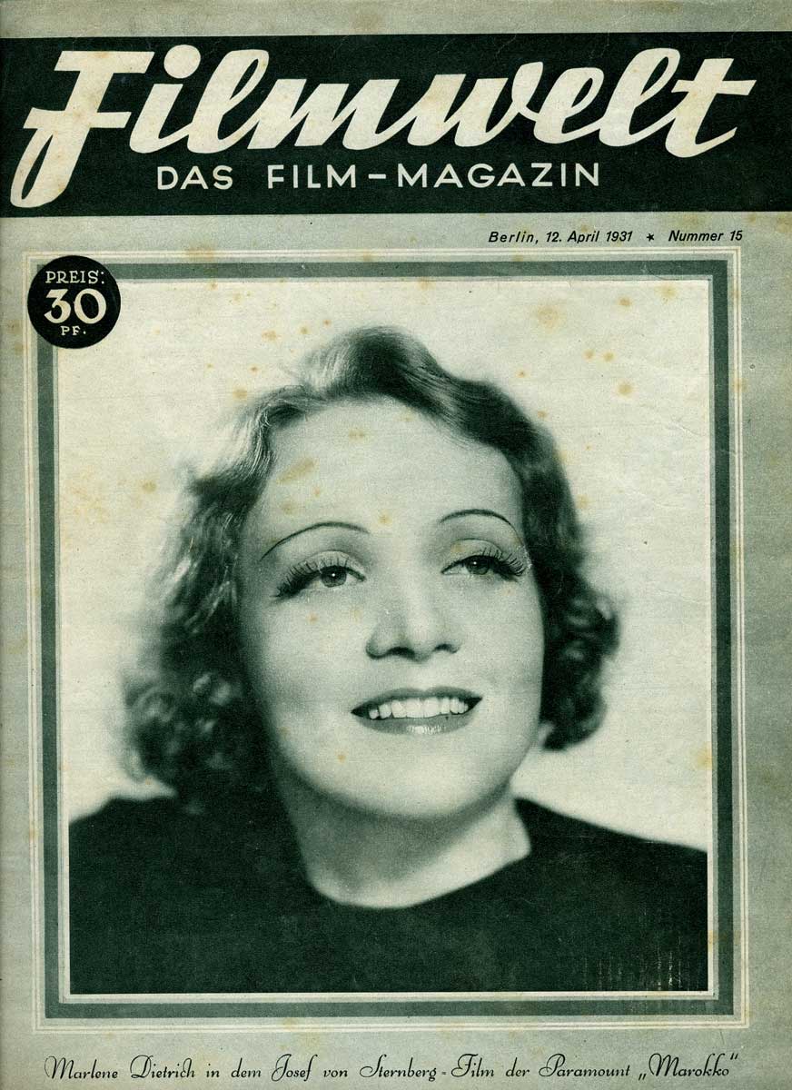 FILMWELT magazine side cover Issue 15 12 April 1931