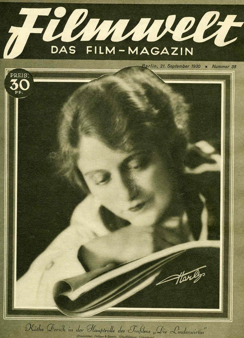 FILMWELT magazine side cover Issue 38 21 September 1930
