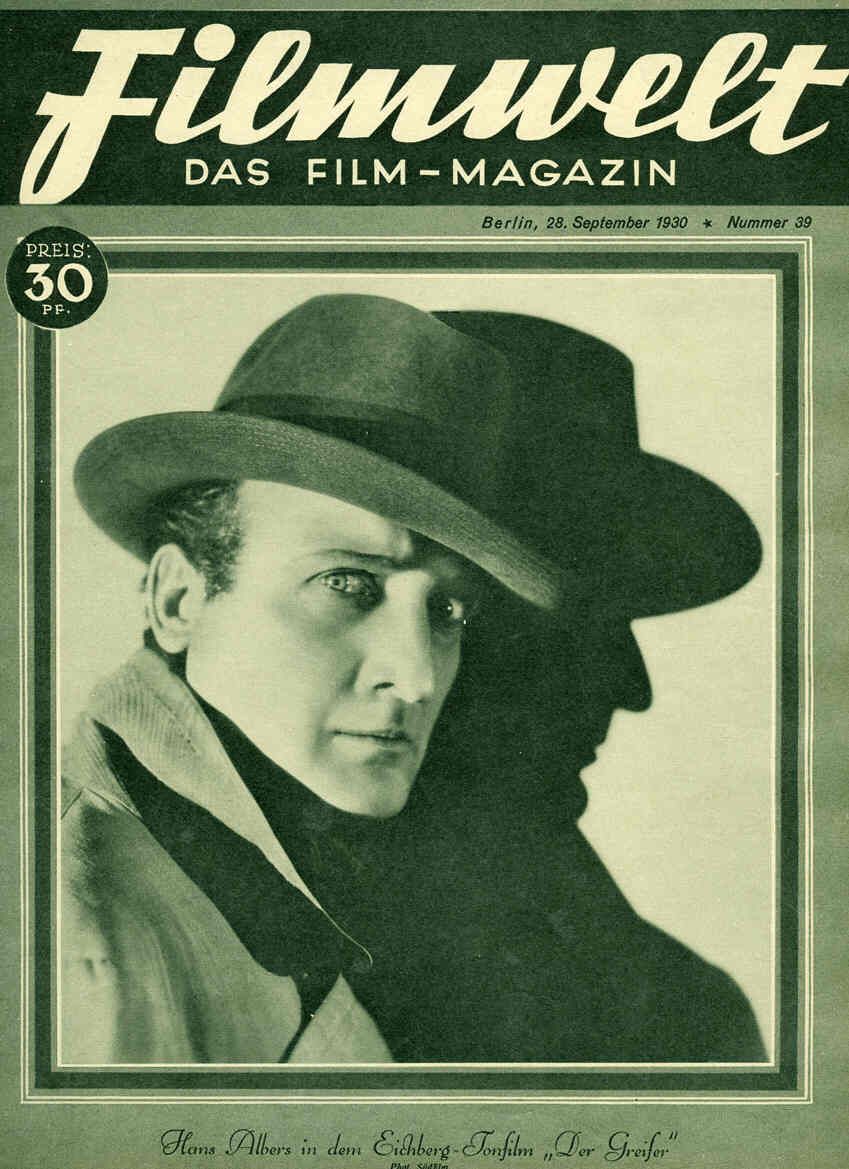 FILMWELT magazine side cover Issue 39 28 September 1930