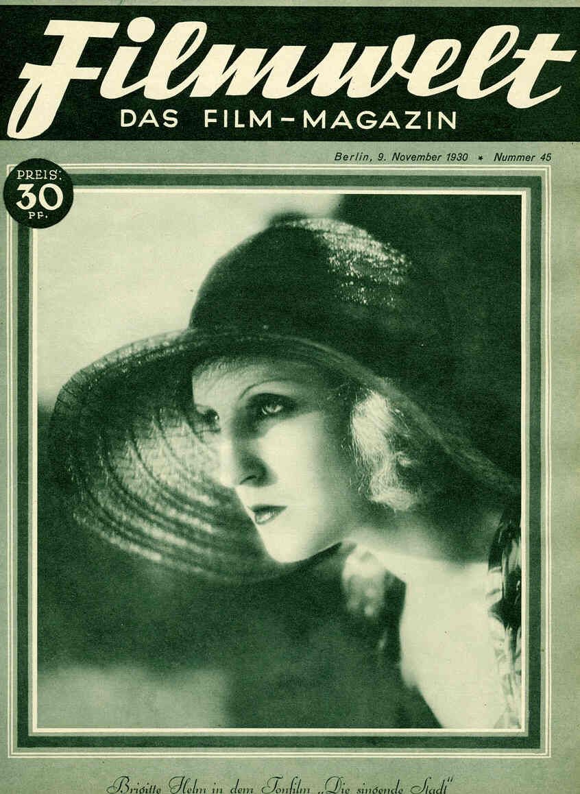 FILMWELT magazine side cover Issue 45 9 November 1930