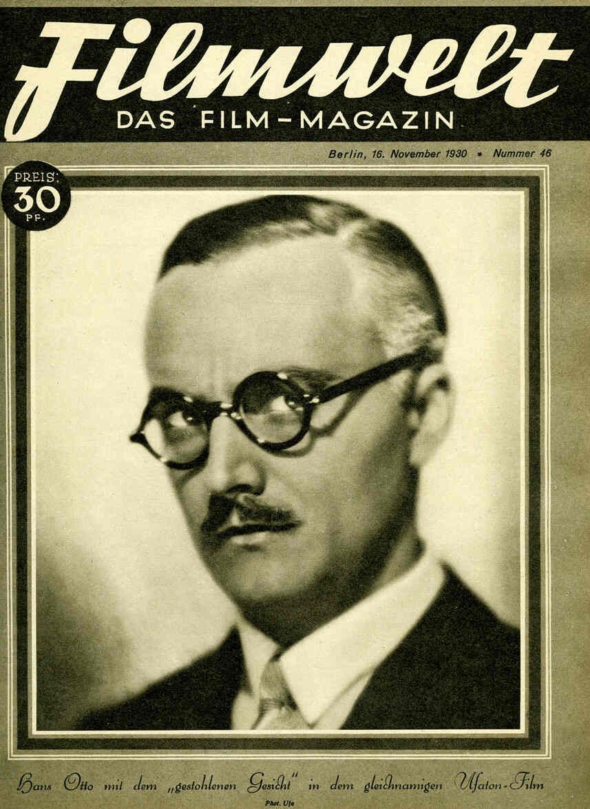 FILMWELT magazine side cover Issue 46 16 November 1930