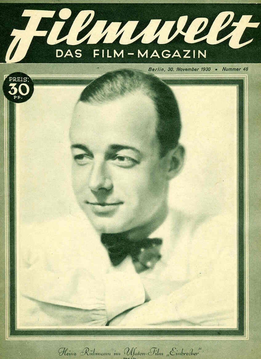 FILMWELT magazine side cover Issue 48 30 November 1930