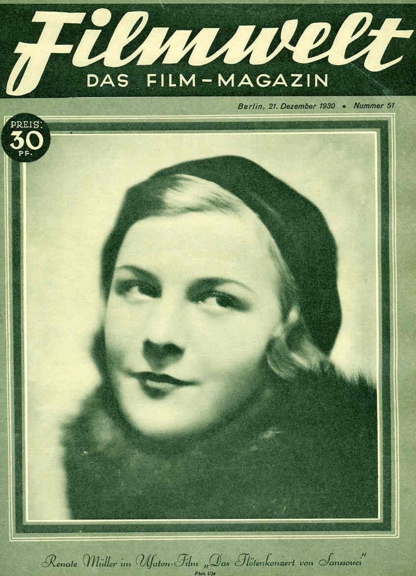 FILMWELT magazine side cover Issue 51 21 December 1930