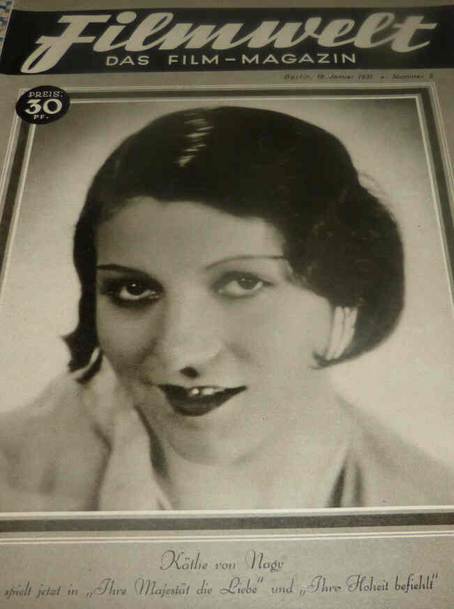 FILMWELT magazine side cover Issue 3 18 January 1931