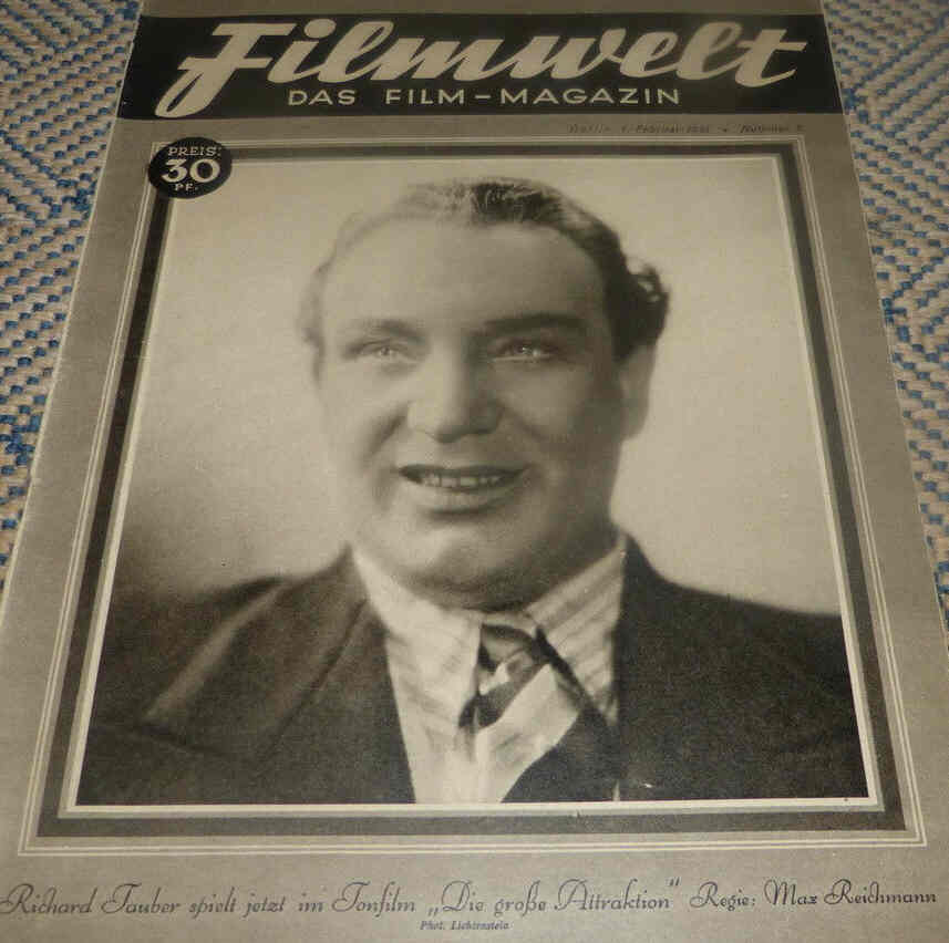 FILMWELT magazine side cover Issue 5 4 February 1931