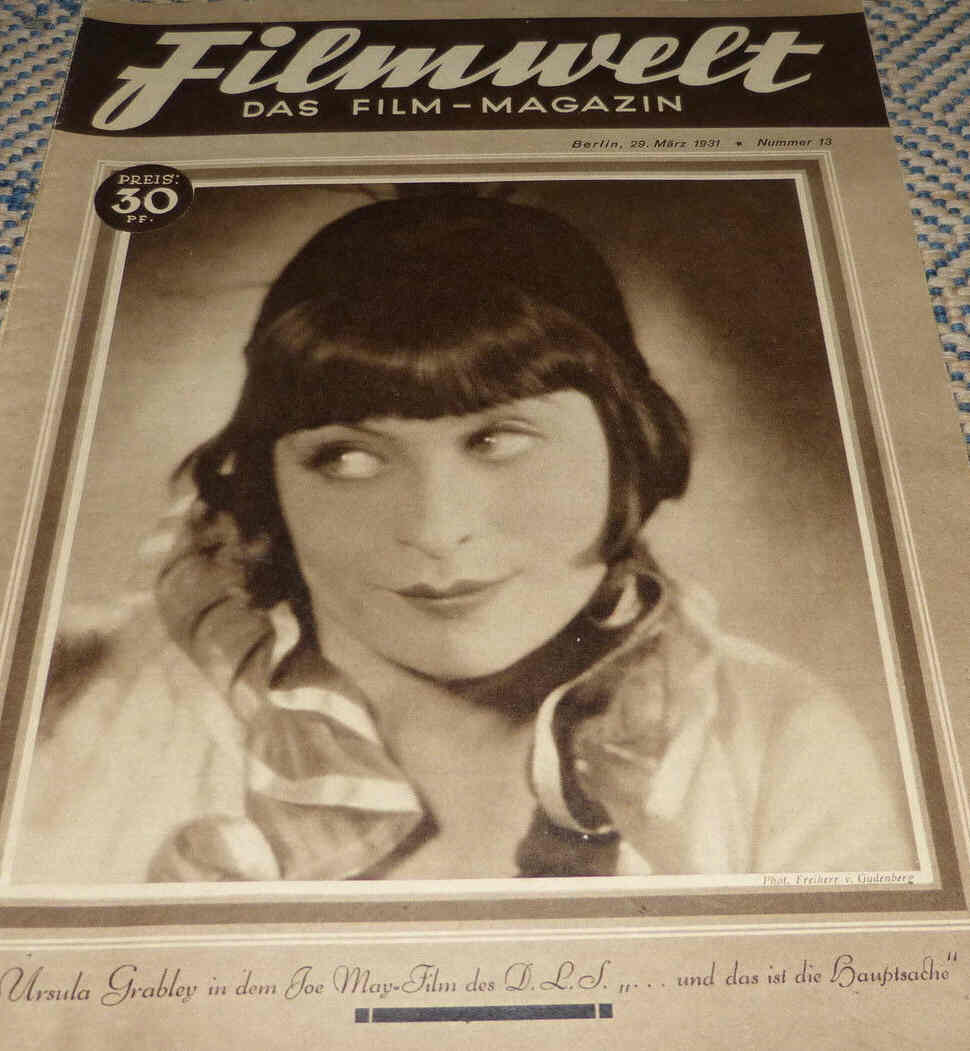 FILMWELT magazine side cover Issue 13 29 March 1931