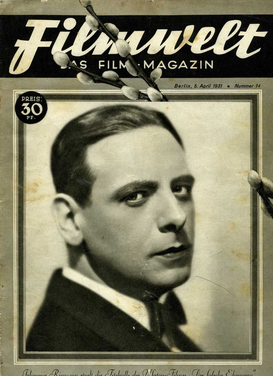 FILMWELT magazine side cover Issue 14 5 April 1931