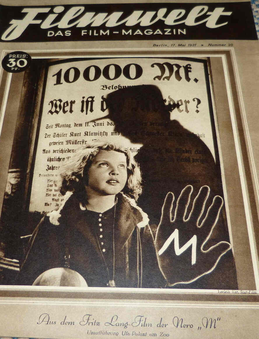 FILMWELT magazine side cover Issue 20 17 May 1931