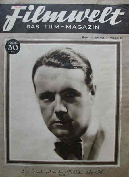 FILMWELT magazine side cover Issue 23 7 June 1931