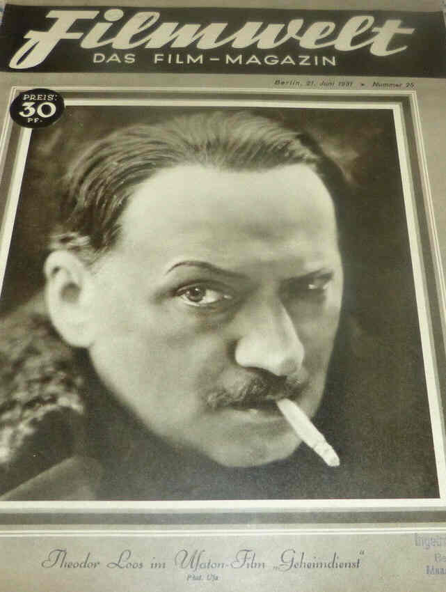 FILMWELT magazine side cover Issue 25 21 June 1931