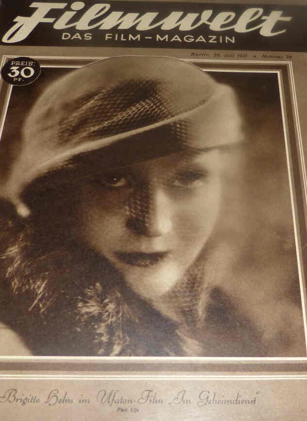 FILMWELT magazine side cover Issue 26 28 June 1931