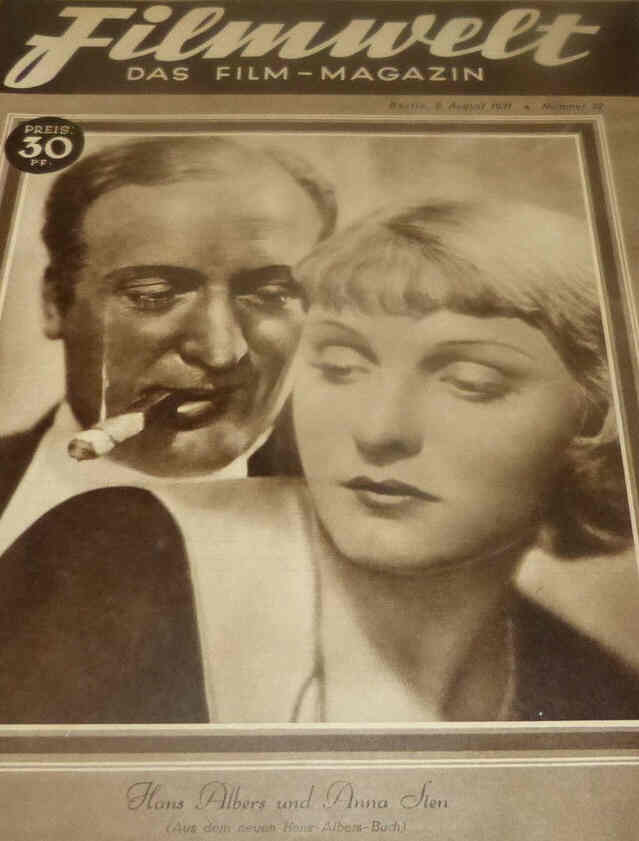 FILMWELT magazine side cover Issue 32 9 August 1931