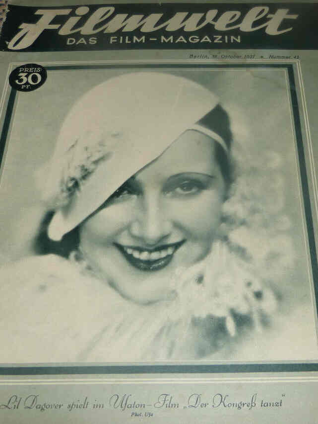FILMWELT magazine side cover Issue 42 18 October 1931