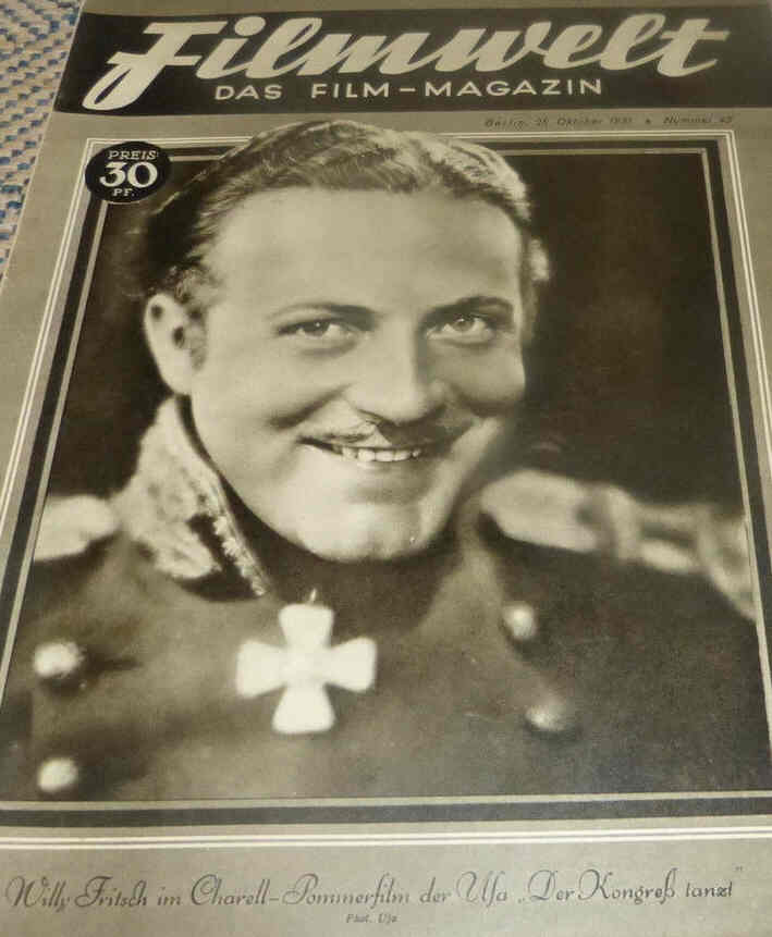 FILMWELT magazine side cover Issue 43 25 October 1931