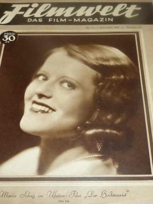FILMWELT magazine side cover Issue 44 1 November 1931