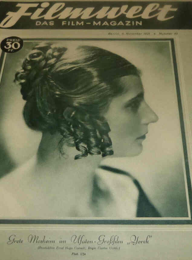FILMWELT magazine side cover Issue 45 8 November 1931