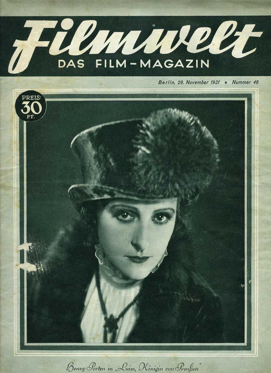 FILMWELT magazine side cover Issue 48 29 November 1931