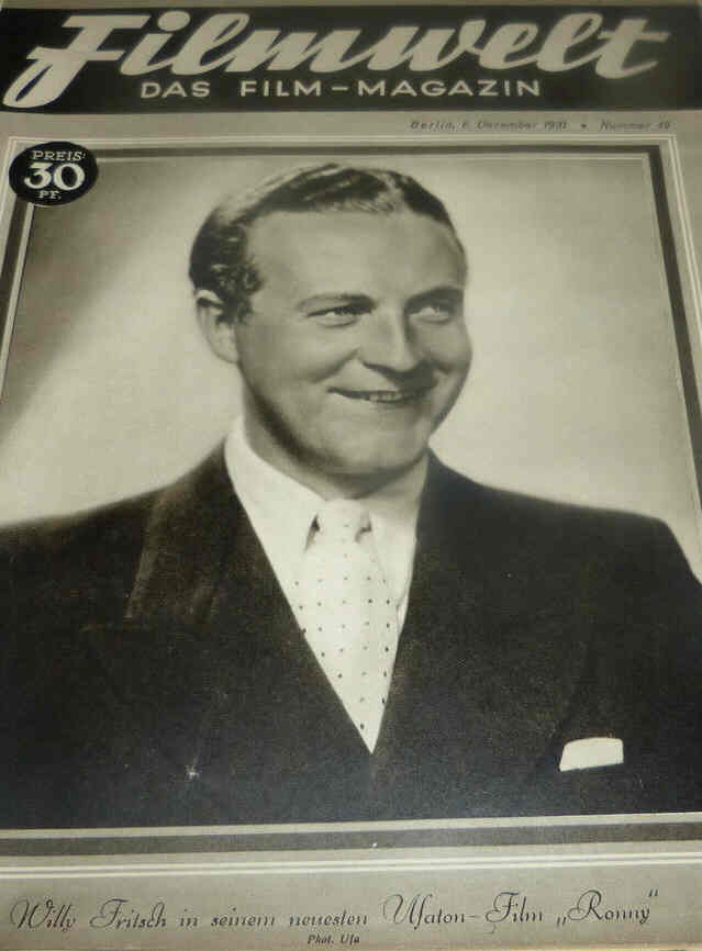 FILMWELT magazine side cover Issue 49 6 December 1931