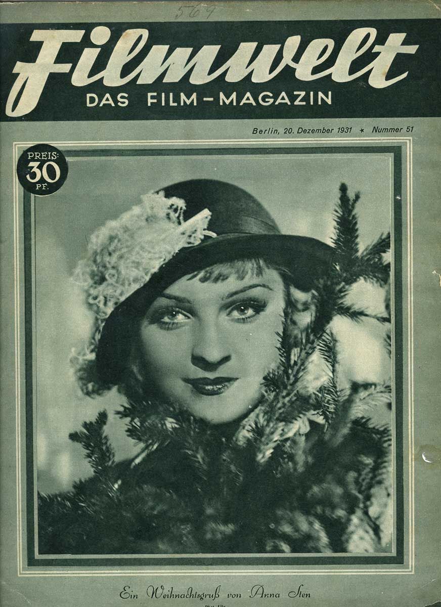 FILMWELT magazine side cover Issue 51 20 December 1931