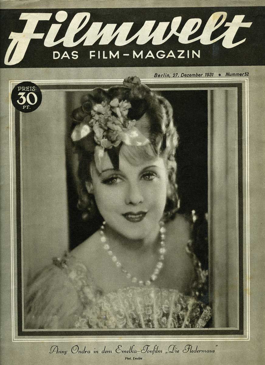 FILMWELT magazine side cover Issue 52 27 December 1931