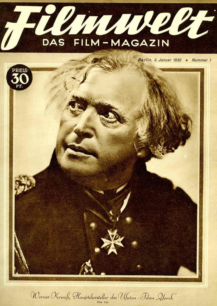 FILMWELT magazine side cover Issue 1 3 January 1932
