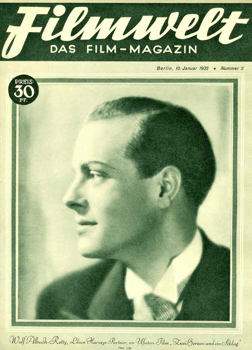 FILMWELT magazine side cover Issue 2 10 January 1932