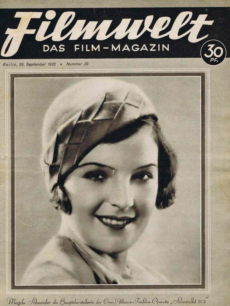 FILMWELT magazine side cover Issue 39 25 September 1932