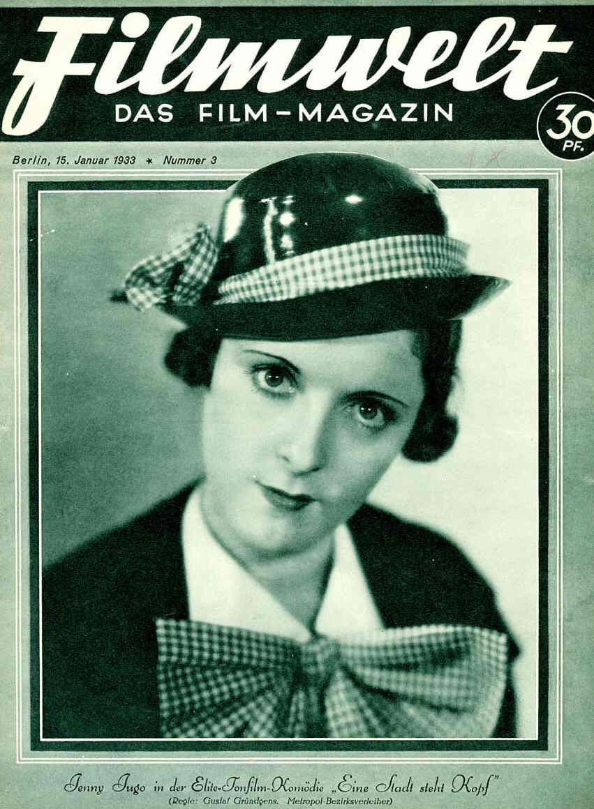 FILMWELT magazine side cover Issue 3 15 January 1933
