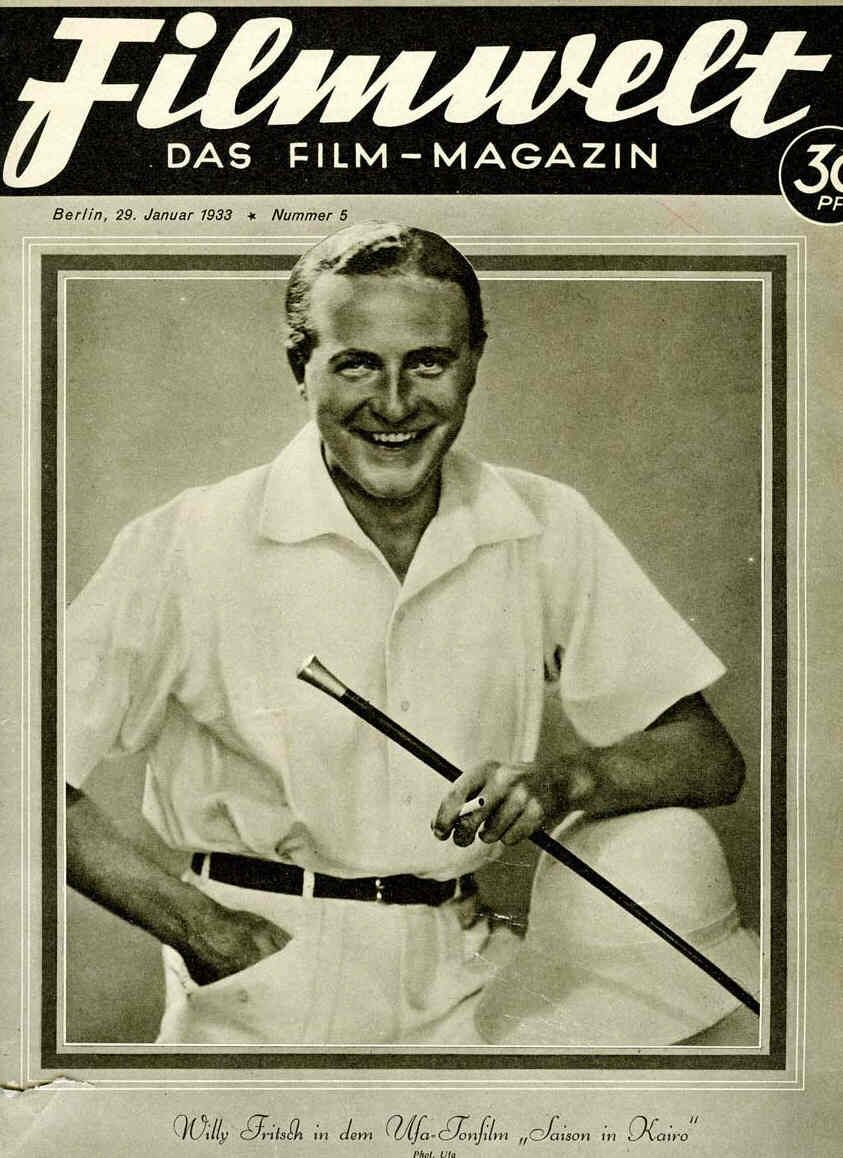 FILMWELT magazine side cover Issue 5 29 January 1933