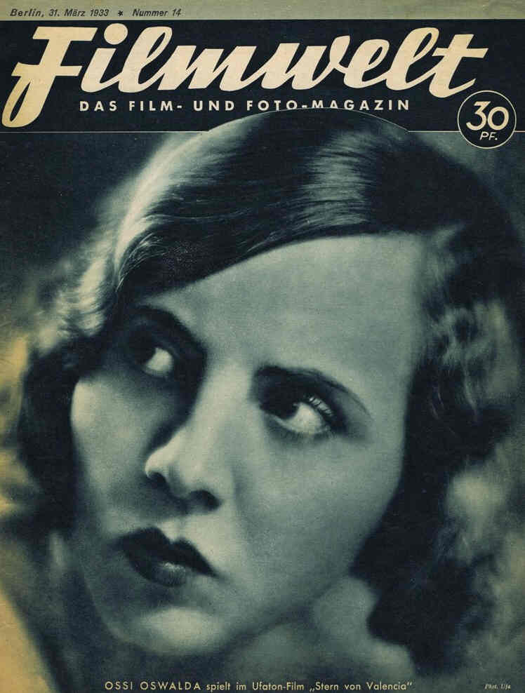 FILMWELT magazine side cover Issue 14 31 March 1933