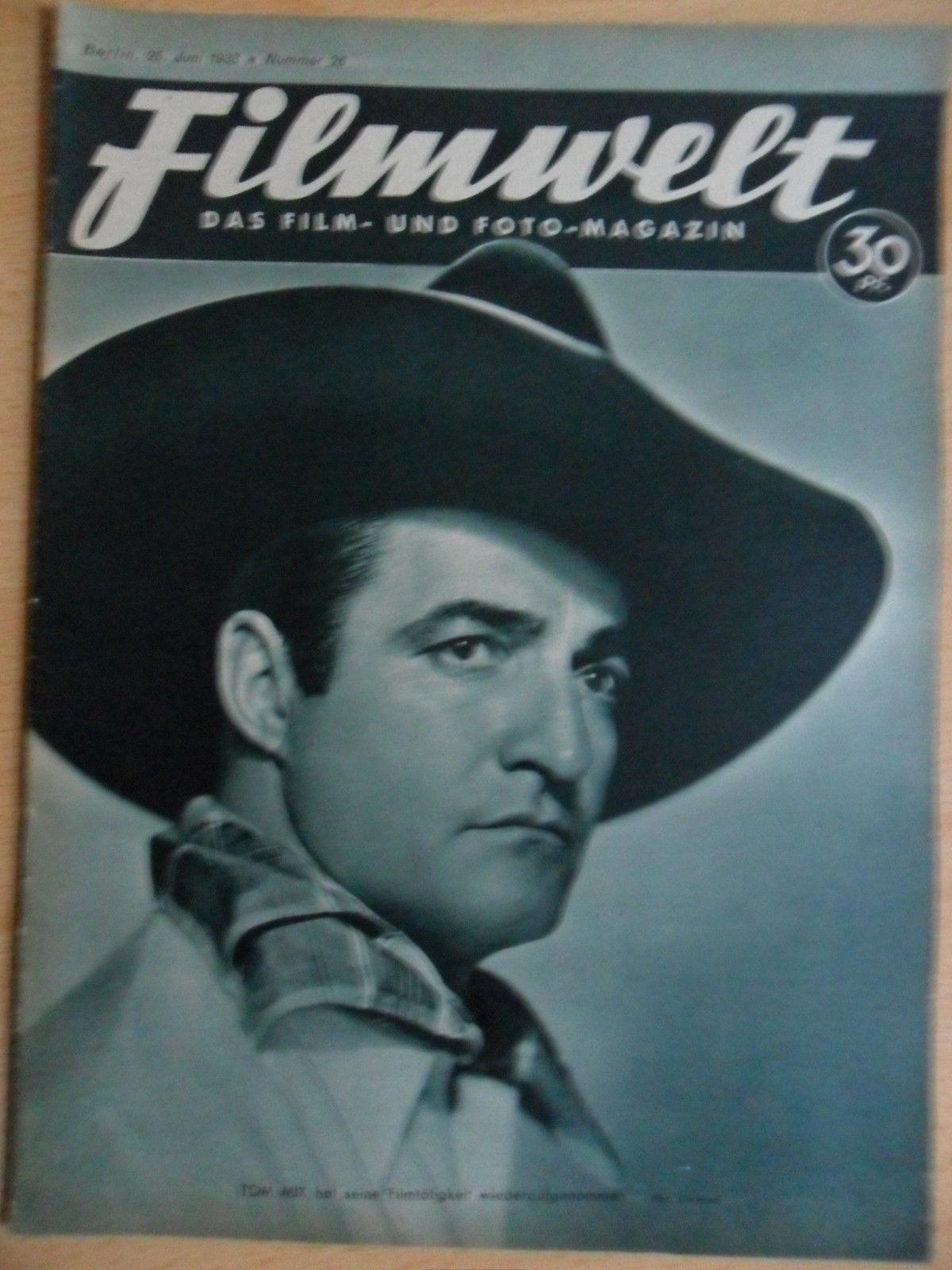 FILMWELT magazine side cover Issue 26 25 June 1933