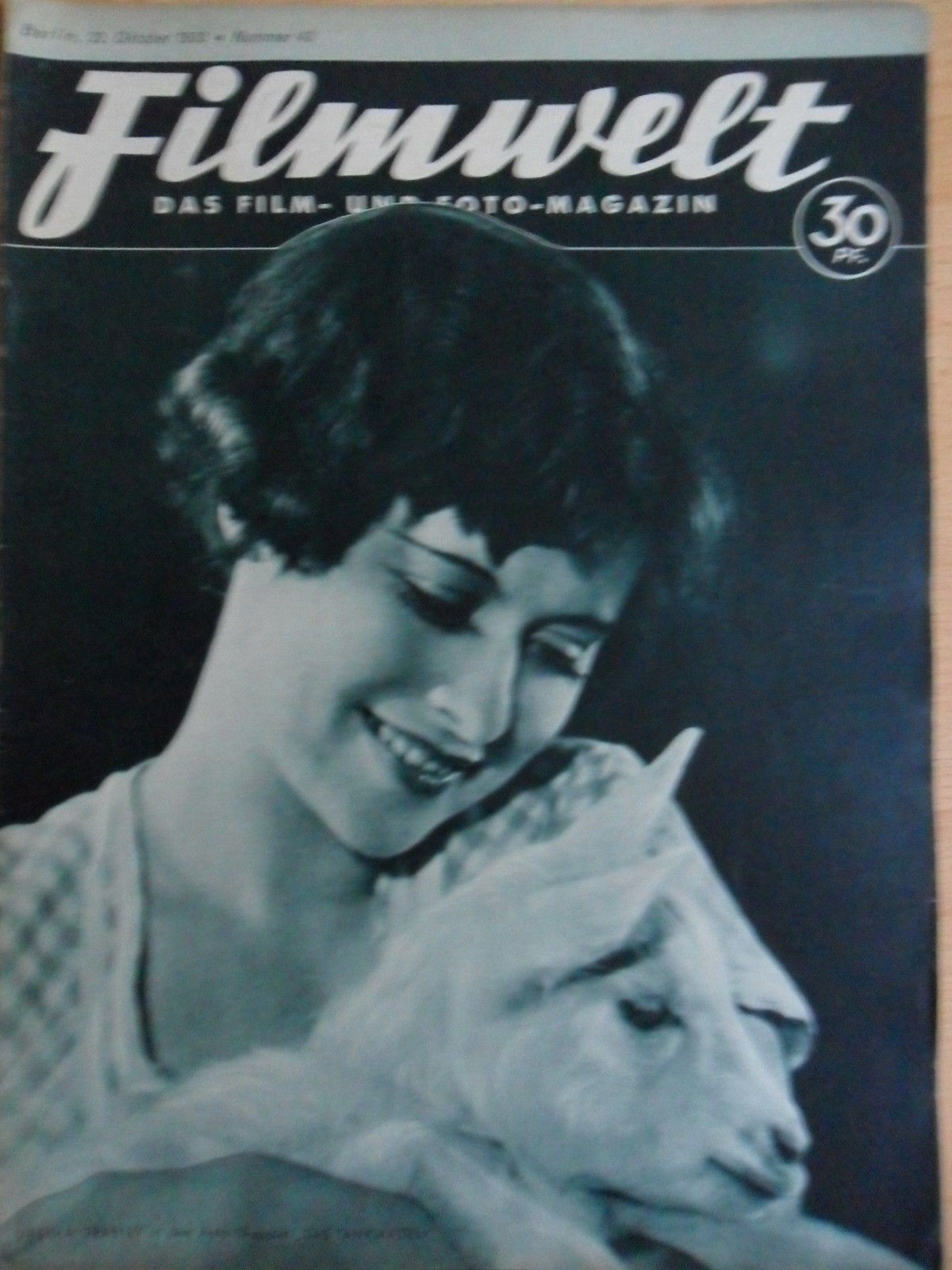 FILMWELT magazine side cover Issue 43 22 October 1933