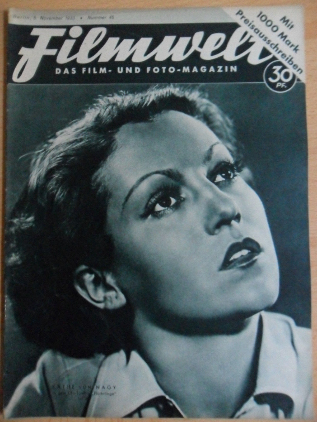 FILMWELT magazine side cover Issue 45 5 November 1933