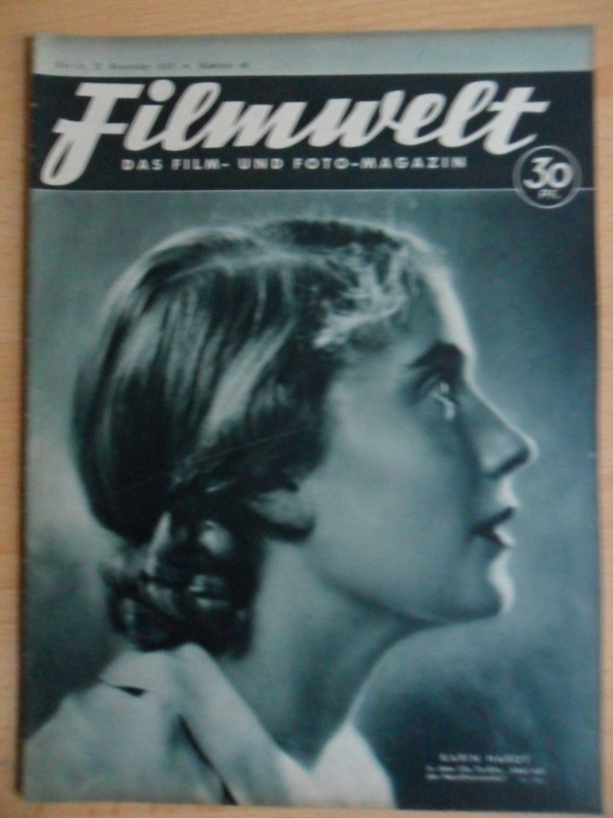 FILMWELT magazine side cover Issue 46 12 November 1933