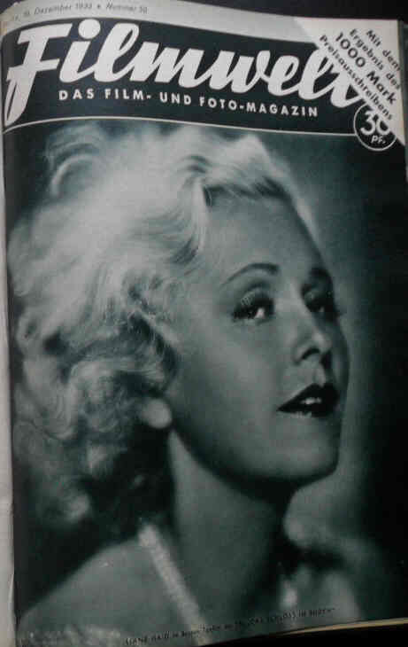 FILMWELT magazine side cover Issue 50 10 December 1933