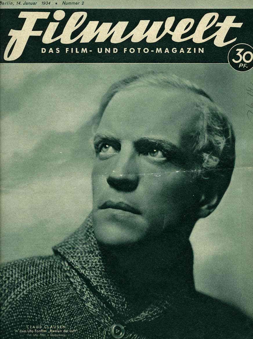 FILMWELT magazine side cover Issue 2 14 January 1934