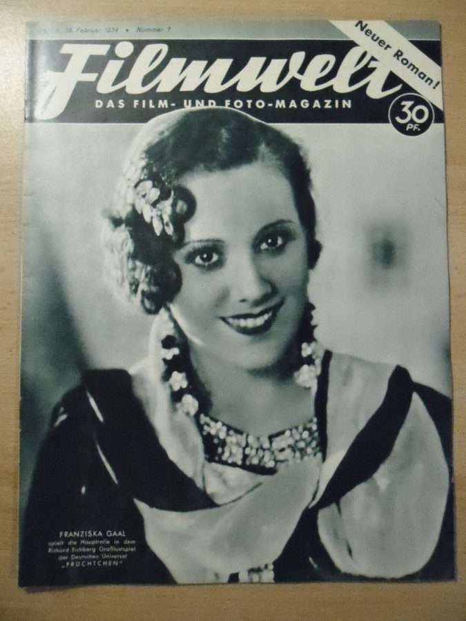 FILMWELT magazine side cover Issue 7 18 February 1934