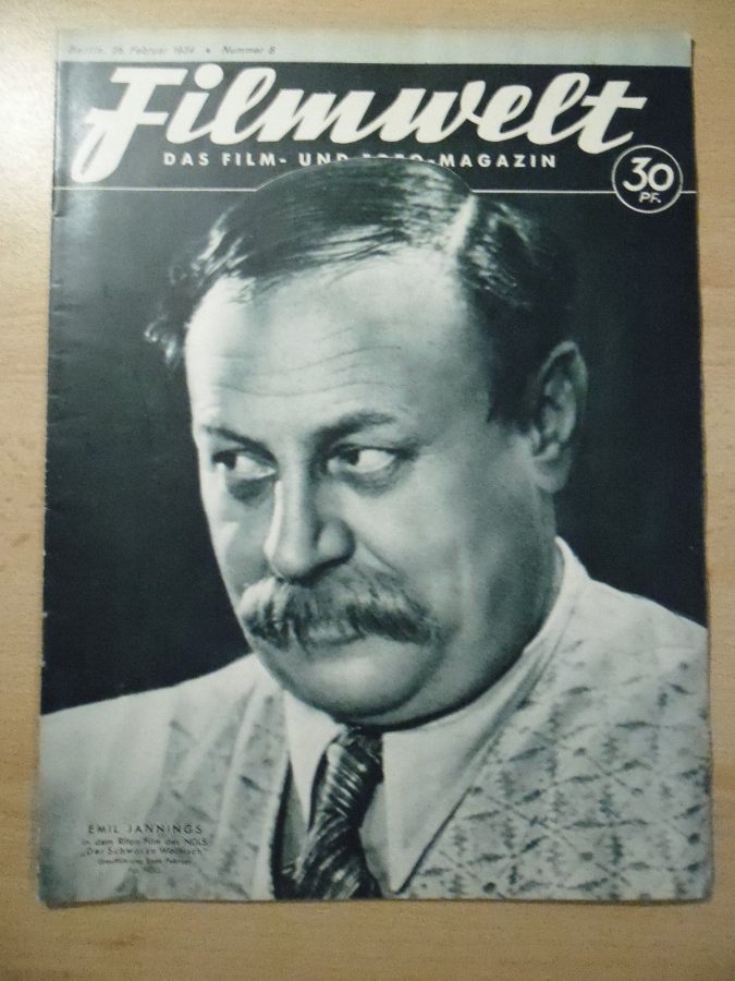 FILMWELT magazine side cover Issue 8 25 February 1934