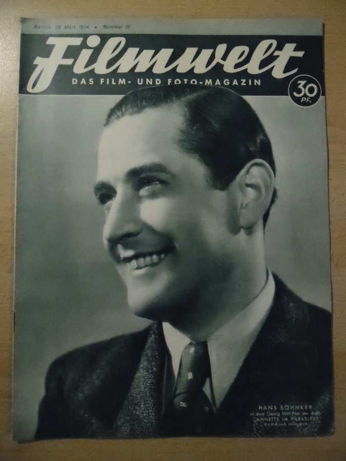 FILMWELT magazine side cover Issue 12 25 March 1934